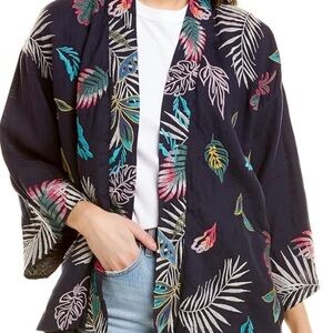 Johnny Was Kaluhi Linen Cropped Kimono